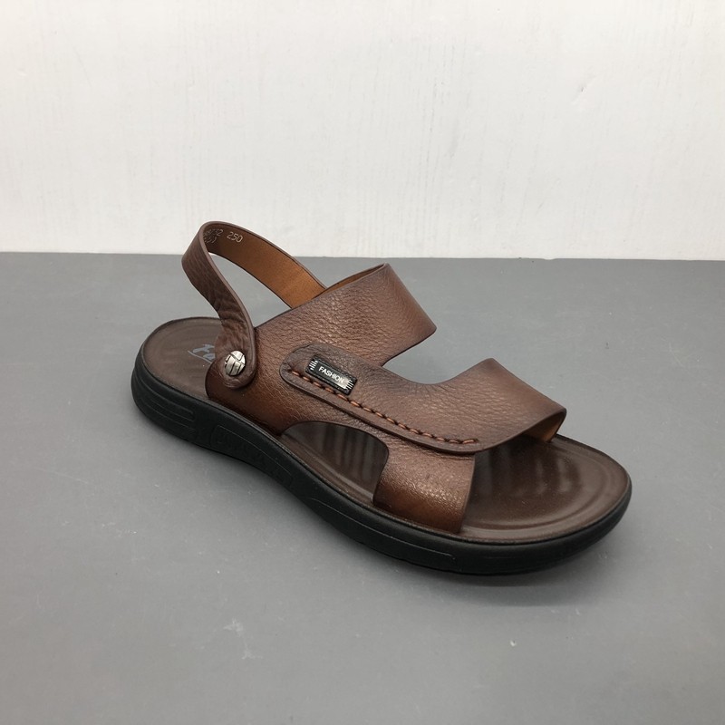 工厂新款断码真皮男鞋夏季平底休闲洋气时尚简约轻便牛皮男凉鞋,淘宝优惠券,粉丝福利购,淘宝优惠卷