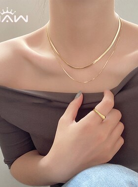 高级感蛇骨项链女小众设计感锁骨链20G24新款爆款轻奢个性百搭颈