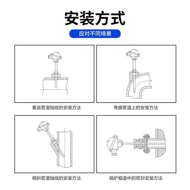 铑铂热电偶WRP-130S型R型B型0-1600℃耐高温刚玉陶瓷管温度传感器 - 图2