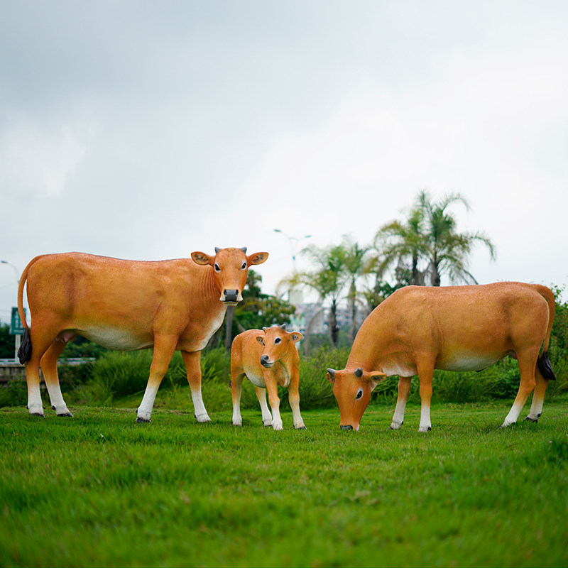 户外仿真奶牛园林景观装饰大摆件玻璃钢雕塑公园牧场农场模型动物,淘宝优惠券,粉丝福利购,淘宝优惠卷