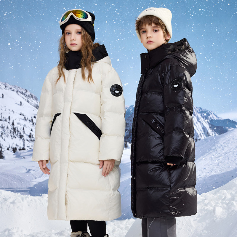 巴童巴拉黑金儿童羽绒服男童长款加厚2025中大童冬季极寒女童外套,淘宝优惠券,粉丝福利购,淘宝优惠卷