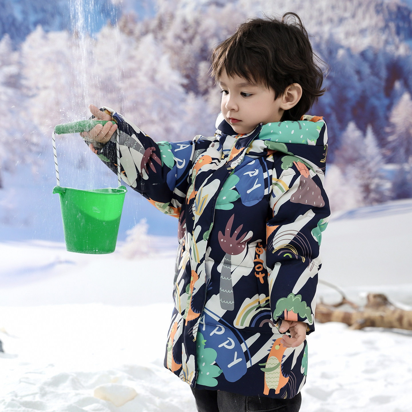 巴童巴拉儿童羽绒服男童宝宝2026冬季新款小童加厚保暖中长款外套,淘宝优惠券,粉丝福利购,淘宝优惠卷