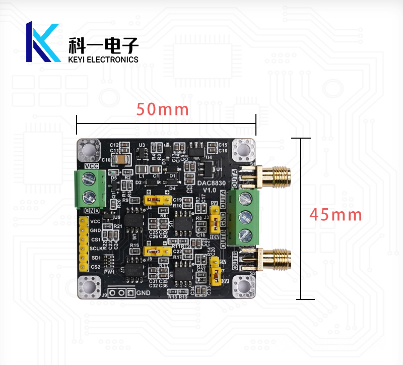 DAC8830模块 双路两通道16位数模转换器DAC模块 0-5V 0-10V ±10V - 图2