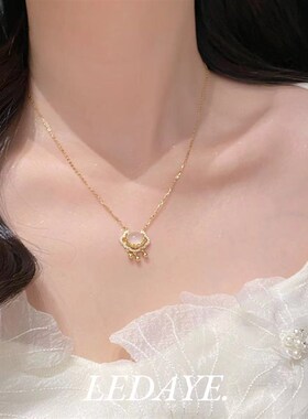李大爷的店 天然白玉髓金如v意锁新中式国风轻奢质感925银项链女