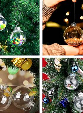 6/8/10CM Clear Plastic Christmas Balls Baubles Sphere Transp