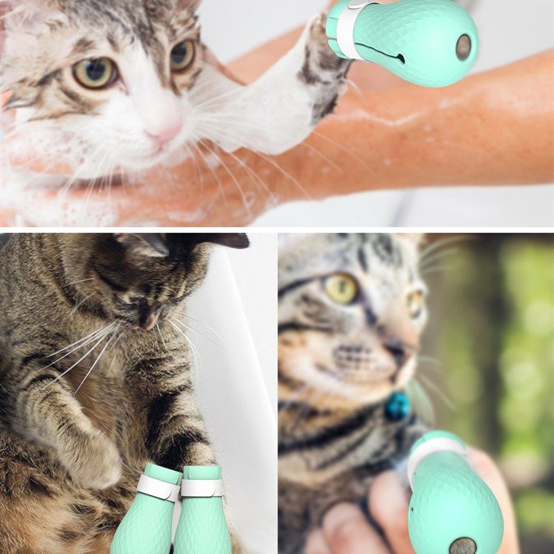 软胶指甲套猫咪防抓n手套洗澡防抓伤防挠靴指甲套猫咪用品洗猫袋