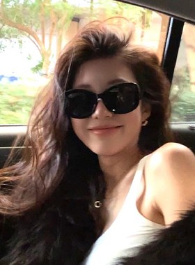 墙烈推荐不挑脸k型 氛围感深色方框墨镜 水钻大框蝶形太阳眼镜