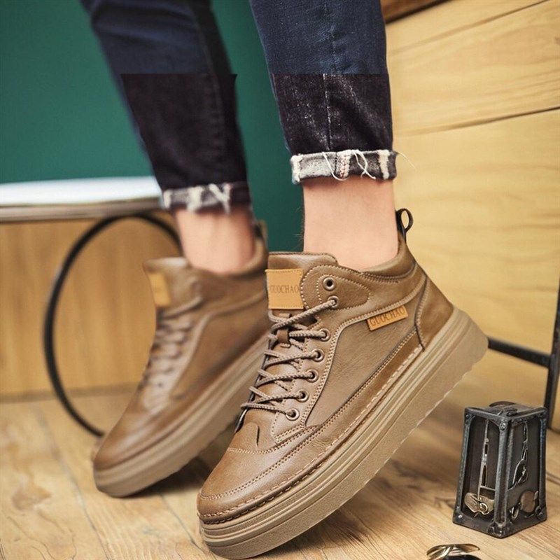 马丁秋季男鞋新款高帮厚底帮工鞋子潮流百搭厚底男士休闲皮鞋靴子,淘宝优惠券,粉丝福利购,淘宝优惠卷