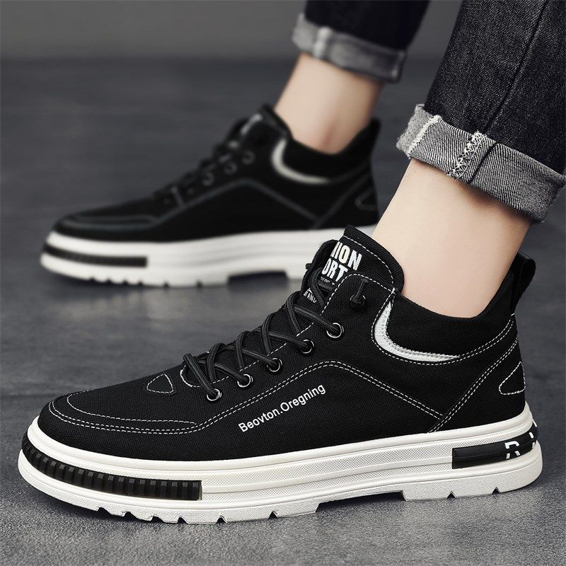 秋季帆布鞋男鞋运动男款百搭透气板鞋男士布鞋休闲鞋子男生马丁靴,淘宝优惠券,粉丝福利购,淘宝优惠卷