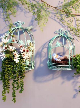 鸟笼铁艺摆件幼儿园森系户外装饰园D区微景观别墅走廊庭院花园布