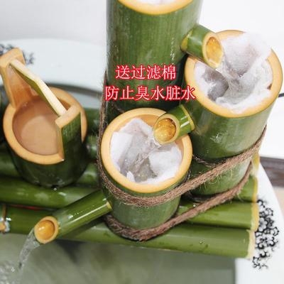 定制流水招财造景竹子q器水景装饰开业礼品流水鱼缸摆件竹筒过滤