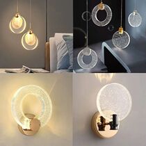 Nordic LED Bedside Pendant Lights Alloy Crystal Hanging Lamp