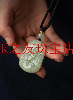 和田玉十二生肖吊坠鼠牛虎兔龙蛇马羊猴鸡狗猪属相挂饰男女毛衣链