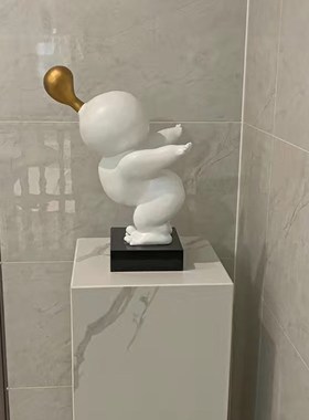 定制鱼肚白简约大理石底座落地摆台酒店玄关展示台样板房基座