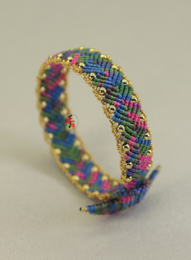 鱼尾千里江山手绳手工编织diy材料包本命年红绳自编情侣礼物手环