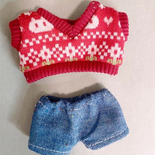 10cm娃衣棉花娃娃衣服马甲背心胖胖体海星体可穿裤子Y套装春秋季 - 图1