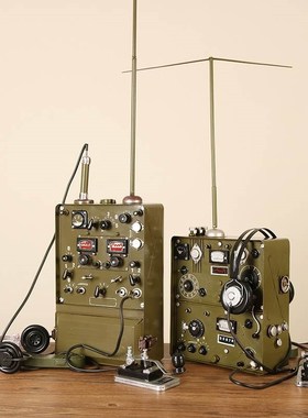 复古怀旧老式仿古创意无线电台发报机电报机模P型道具橱窗装饰摆