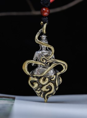 虚空藏菩萨吊坠男属牛项链女属虎守护神纯银汽车挂件本命佛