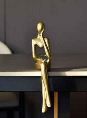 北欧风人物造型摆件家居客厅书房书柜G装饰品办公室轻奢树脂工艺