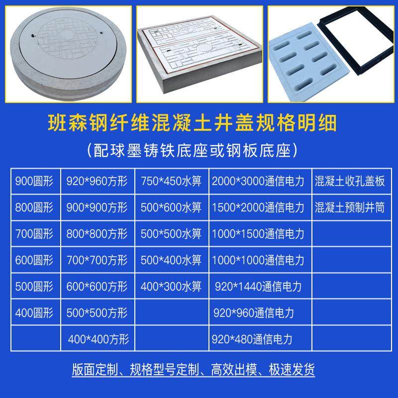 钢纤维混凝土方形圆形雨污水通信电力井盖电缆沟盖板市政排水井盖,淘宝优惠券,粉丝福利购,淘宝优惠卷