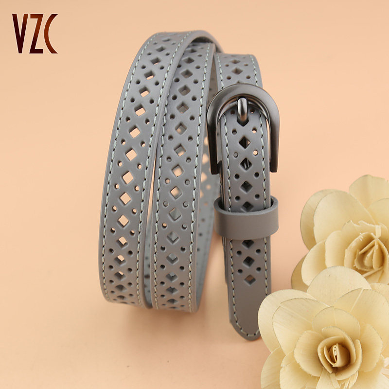 腰带女真皮头层牛皮白色灰色百搭时尚镂空小皮带细窄休闲牛仔裤带,淘宝优惠券,粉丝福利购,淘宝优惠卷