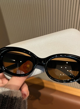 2023年新款太阳眼镜女款级感美式复古窄框黑色P小框辣妹太阳眼镜