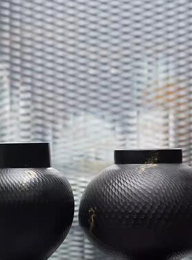 新中式创意复古红色喜庆陶瓷花瓶B摆件样板间民宿茶室桌面花器软