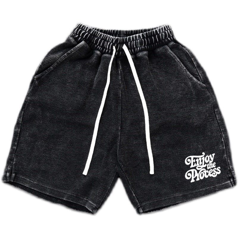 450克做旧抓毛 享受过程美式复古高街运动短裤潮男女休闲五分裤,淘宝优惠券,粉丝福利购,淘宝优惠卷