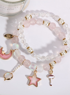 韩国少女心爆花水晶手链y女韩版学生时尚串珠手串手饰