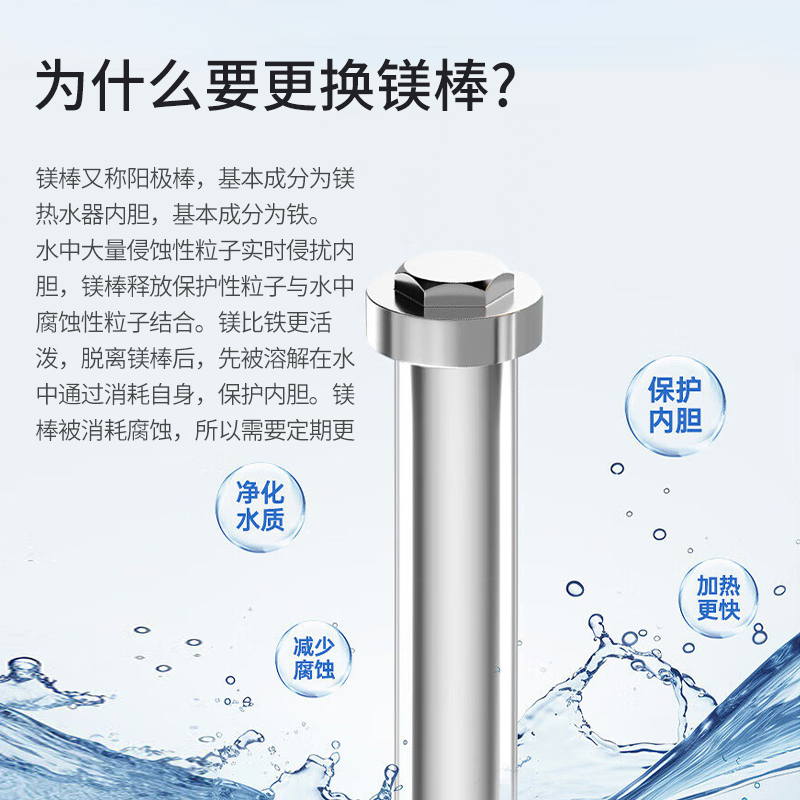 适用海尔电热水器镁棒40L50L60L80L100L升排污口阳极棒配件,淘宝优惠券,粉丝福利购,淘宝优惠卷