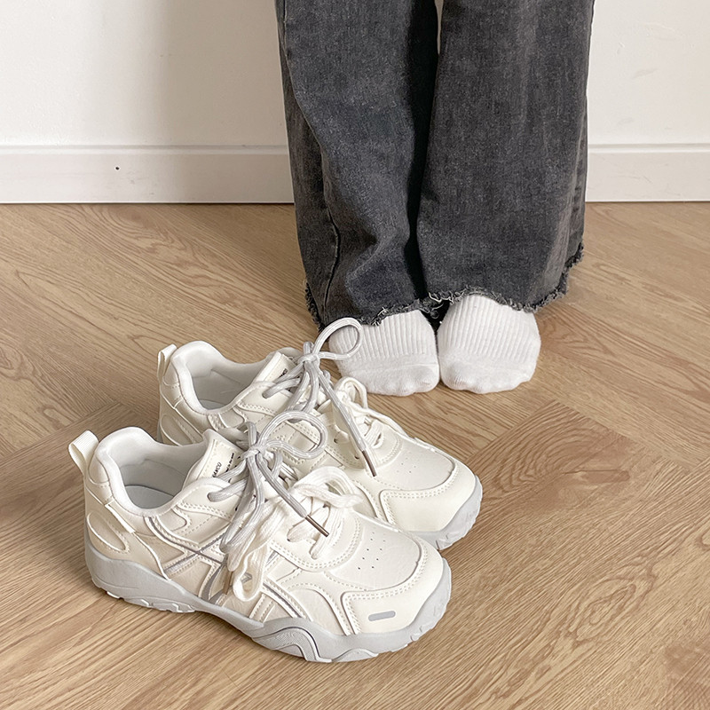 厚底德训鞋女2026新款休闲运动阿甘鞋百搭小白鞋女交叉绑带女鞋,淘宝优惠券,粉丝福利购,淘宝优惠卷