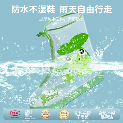 雨鞋套儿童学生小孩防水脚套防水雨靴女成人加厚防滑耐磨拉链鞋套 - 图2