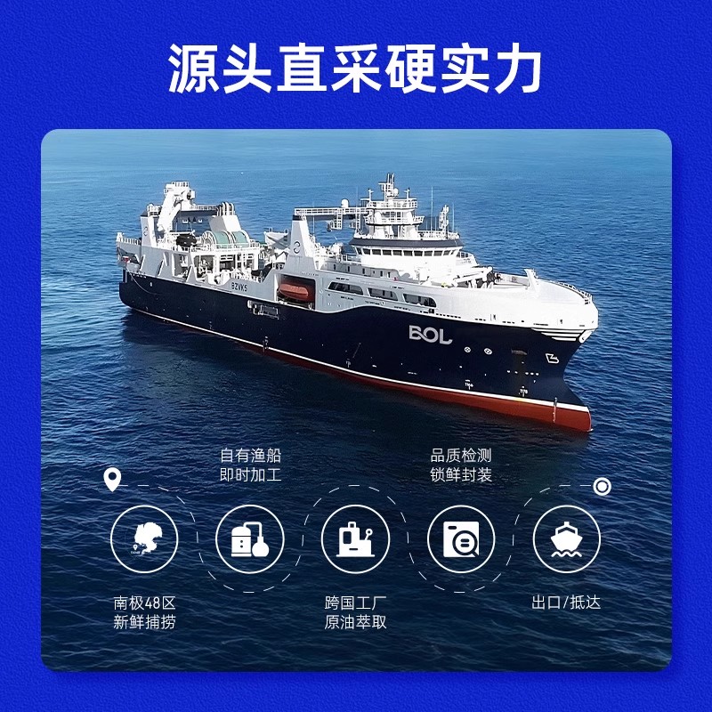 BOL纯南极磷虾油61%磷脂鱼油升级款omega3虾青素巅峰装30粒小磷通