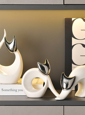 北欧简约现代招财猫摆件r创意轻奢家居客厅电视柜酒柜桌面装饰摆