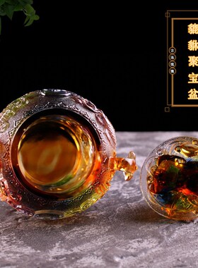 琉璃八吉祥招财貔貅聚宝盆公司开业礼品家居玄关乔迁高端桌面摆件