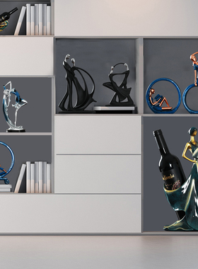 北欧创意客厅电视酒柜工艺品家居装饰摆设红酒架礼物摆件开业礼品