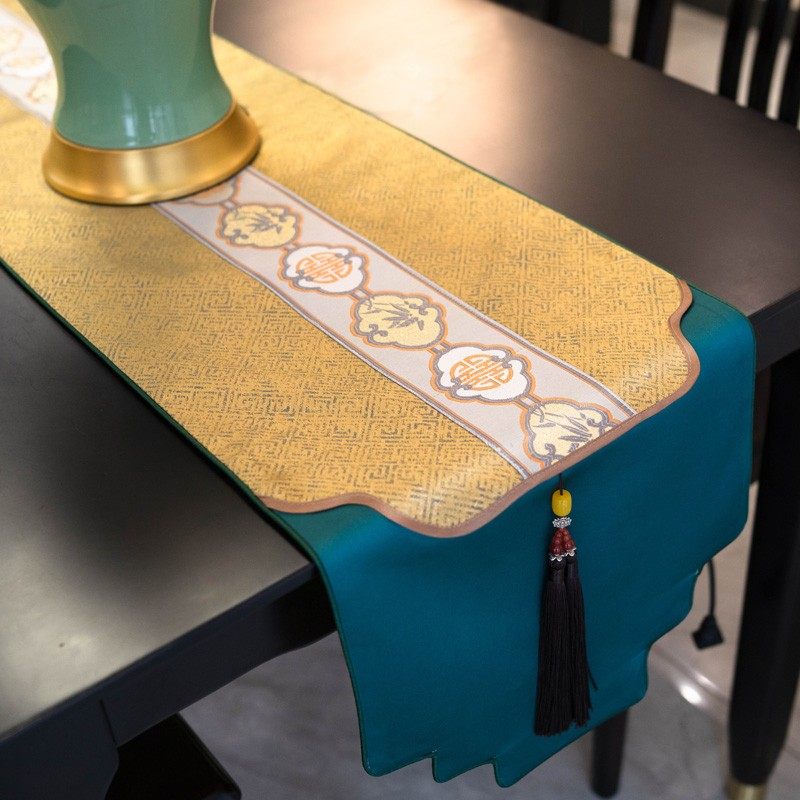 金色桌旗中式禅意新中式茶席长条茶旗轻奢茶几电视柜客厅餐桌桌布,淘宝优惠券,粉丝福利购,淘宝优惠卷