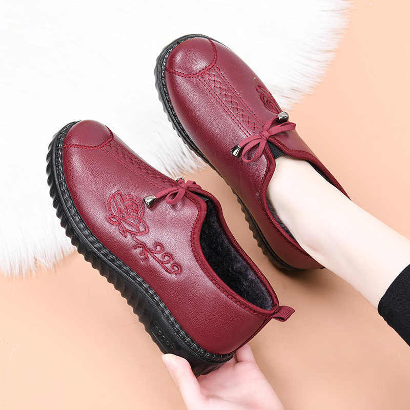 冬季加绒保暖棉鞋平底妈妈鞋一脚蹬老北京布鞋女防滑软底奶奶女鞋,淘宝优惠券,粉丝福利购,淘宝优惠卷