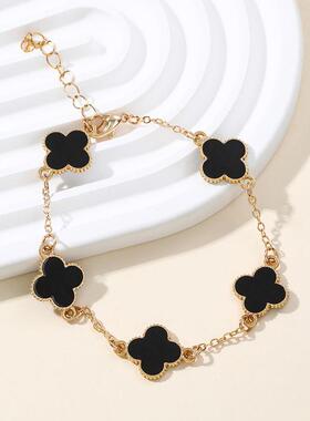 林秉悻坪好物高级感精致四叶草钛钢手链女轻奢小众五花不掉色首饰