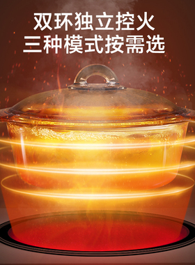 苏泊尔家用电磁炉2200W大火力电陶炉微晶大面板多功能智能电磁灶