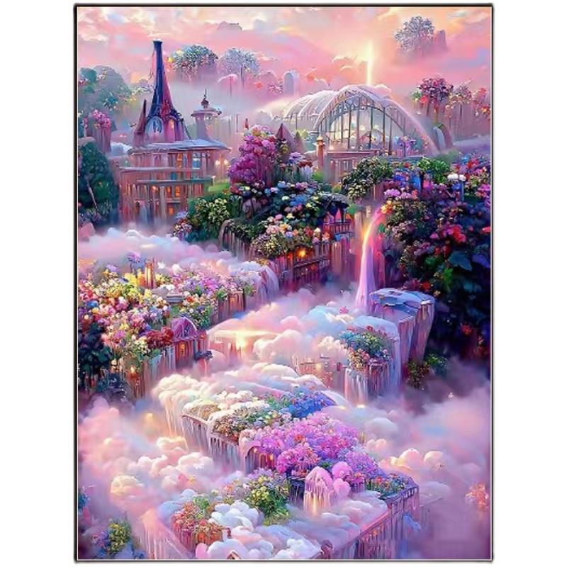 梦幻风景钻石画2024新款5d满钻客厅卧室仙境城堡手工点贴钻十字绣 - 图3