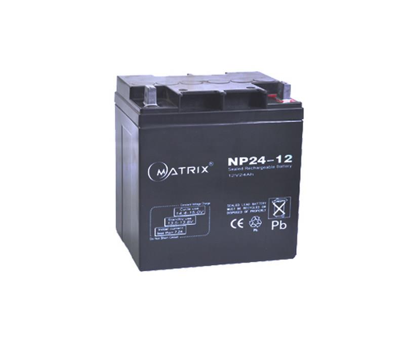 新品矩阵12v24ah蓄电池MatrixNP24-12免维护铅酸蓄电池24a12V电瓶 - 图0