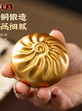 纯黄铜包子小福包装饰品招财摆件