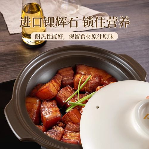 爱仕达煲仔饭耐高温小砂锅干烧不裂家用燃气灶专用炖锅陶瓷煲沙锅 - 图1