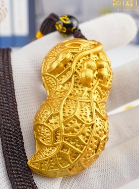 好事花生挂件招财手把件实心黄铜花生摆件金花生T新婚乔迁之喜装