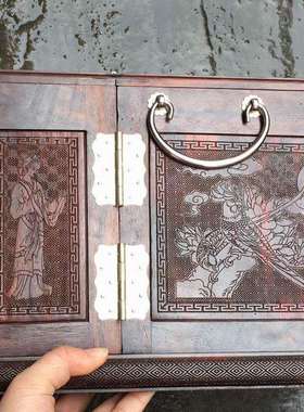 大红酸枝实木高档首饰盒大容量木质首饰箱红木中式结婚送礼多功能