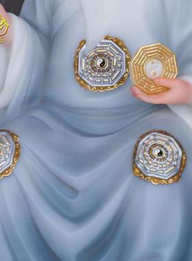 12/16/19寸汉白玉鸿钧老祖佛像鸿钧道人鸿元老祖三清之师供奉摆件