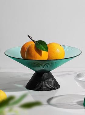 现代简约创意拼色果盘摆件客厅茶几水果盆前台水果糖果盘