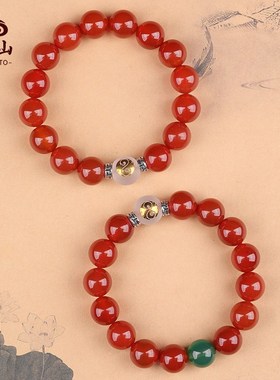 五行缺火补火水晶手链本命男女离为火卦红色N属火喜火饰品八卦手