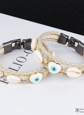 手工编织皮质恶魔之眼手链
